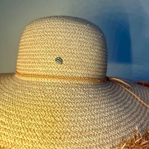 HELEN KAMINSKI BIA FRINGED WIDE BRIM RAFFIA HAT NEW - Picture 15 of 16